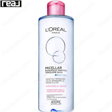 محلول پاک کننده میسلار واتر لورال مناسب پوست نرمال تا خشک Loreal Micellar Water For Normal to Dry Skin